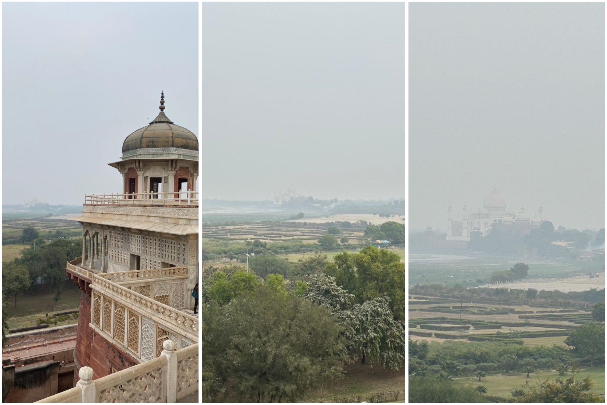 アグラ・フォートから見たタージ・マハル